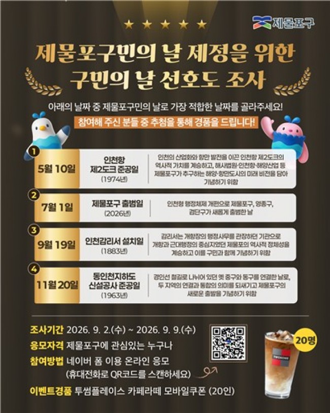 58년 만에 돌아온 제물포구, 정체성 담을 기념일 찾는다